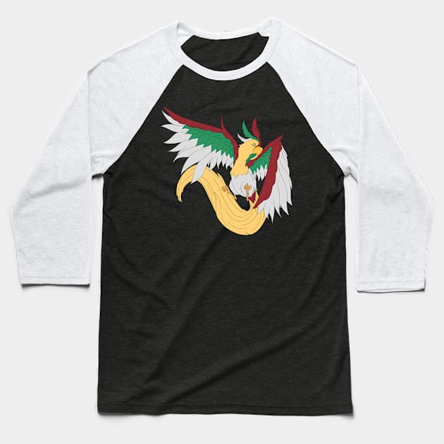 Tri Color Bird Baseball T-Shirt by SoraLorr